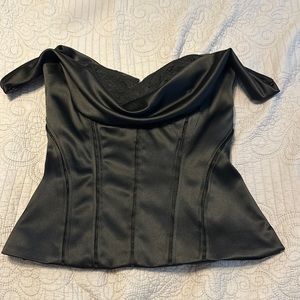 White House Black Market Black Corset Top
